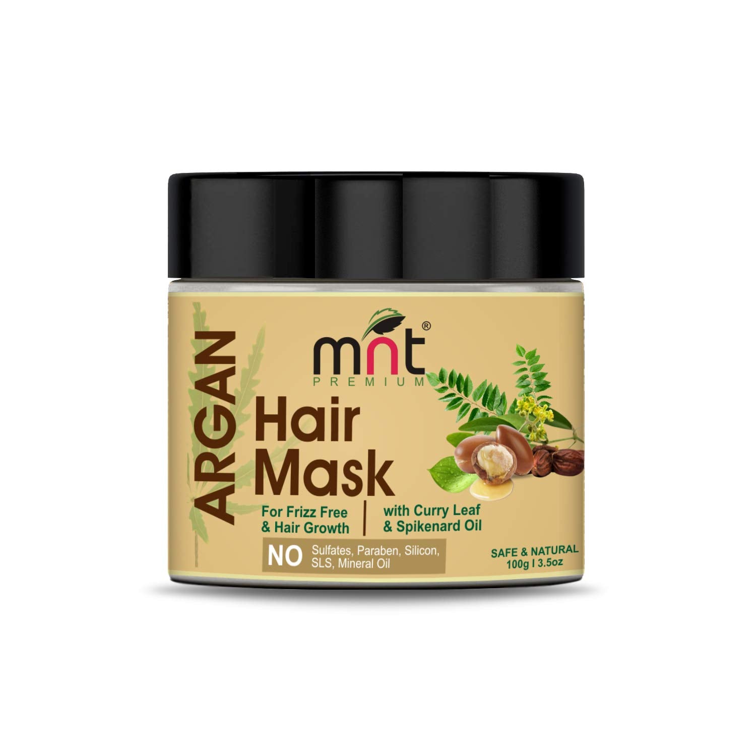Argan Hair Mask with Curry Leaf & Spikenard Oil for Hair Grow & Frizz free Hair, 100g