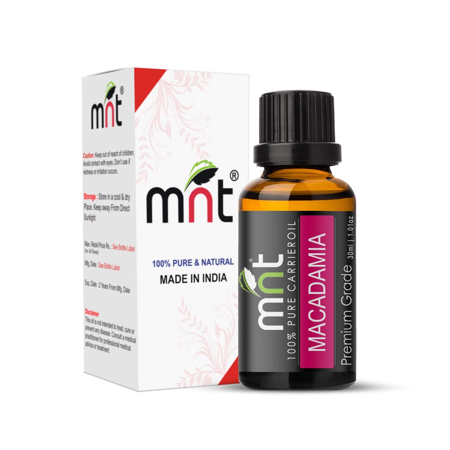 Macadamia Cold Pressed Carrier Oil 100% Pure Natural & Undiluted Therapeutic Grade For Skin care