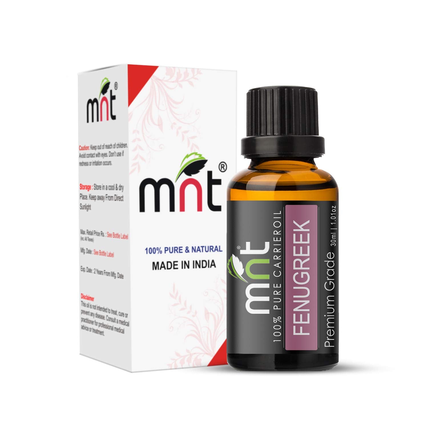 Fenugreek Cold Pressed Carrier Oil 100% Pure Natural & Therapeutic Grade For Aromatherapy, Skin, Acne & Hair Growth