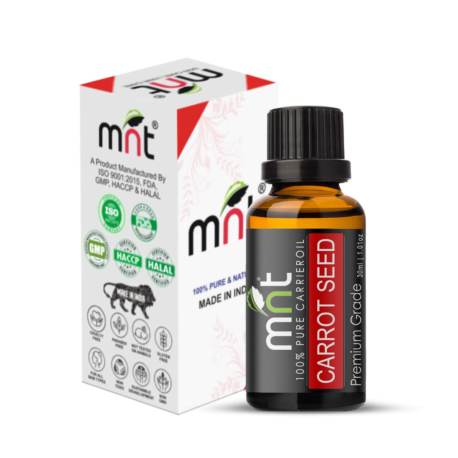 Carrot Seed Essential Oil 100% Pure Natural & Therapeutic Grade For Aromatherapy, Skin, Acne & Hair Growth