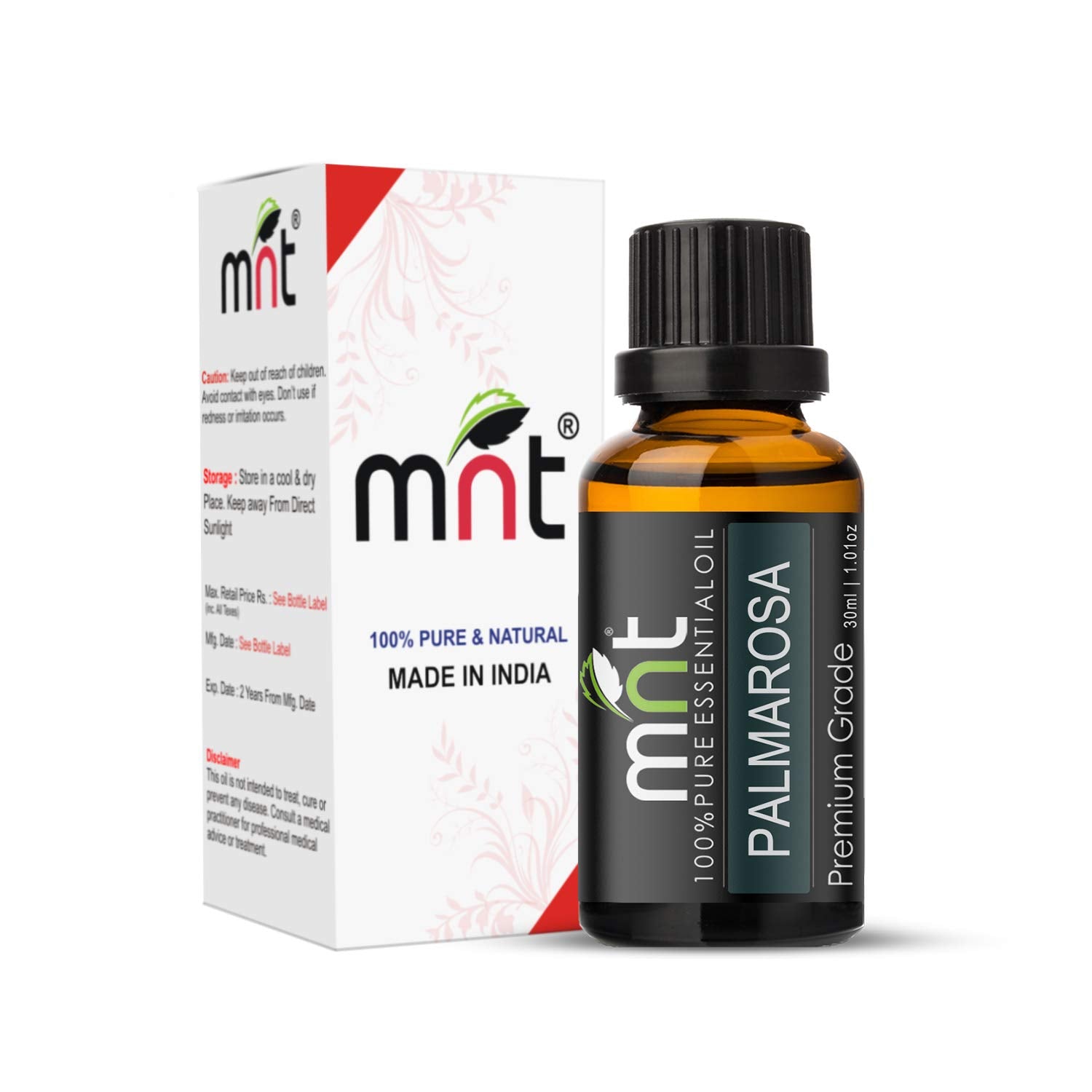 Palmarosa Essential Oil 100% Pure Natural & Undiluted Therapeutic Grade for Aromatherapy, Skin moisture & Hydrates Dry skin