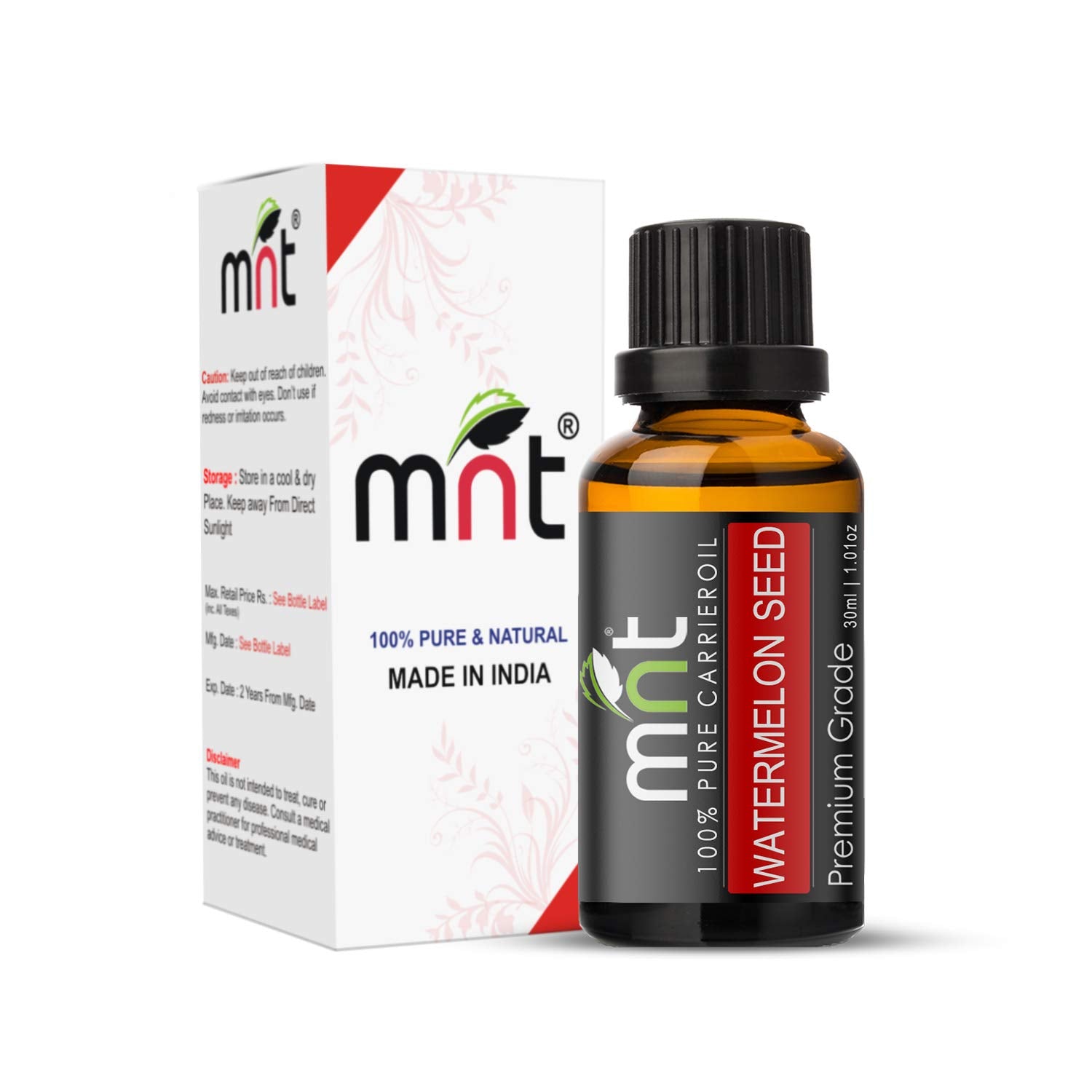 Watermelon Seed Carrier Oil – 100% Pure, Natural & Undiluted, Ideal for Skin, Hair, Face Care, Hydration