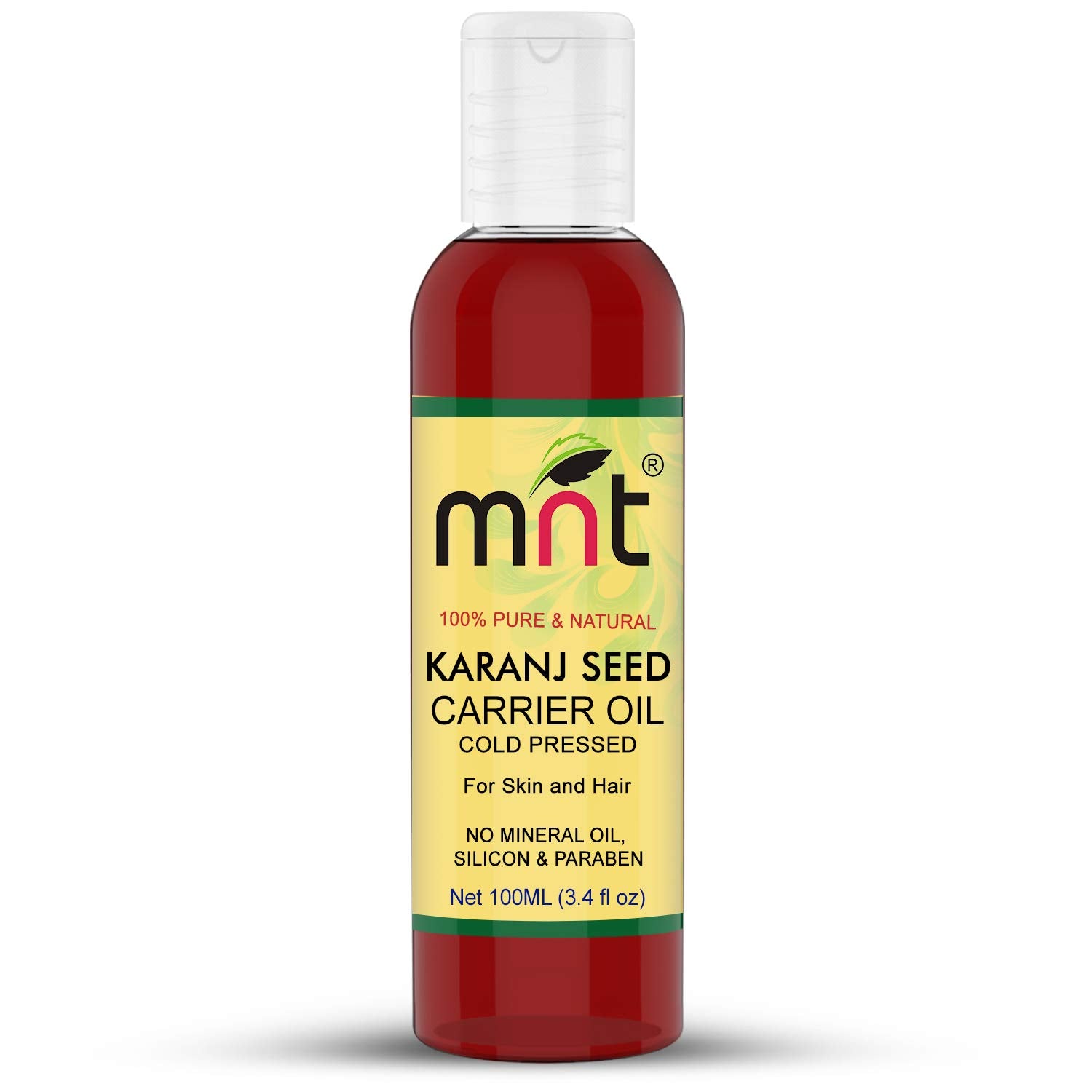 Karanj Seed Cold Pressed Carrier Oil - Pure Natural Therapeutic Grade Oil For Skin Care & Hair Care