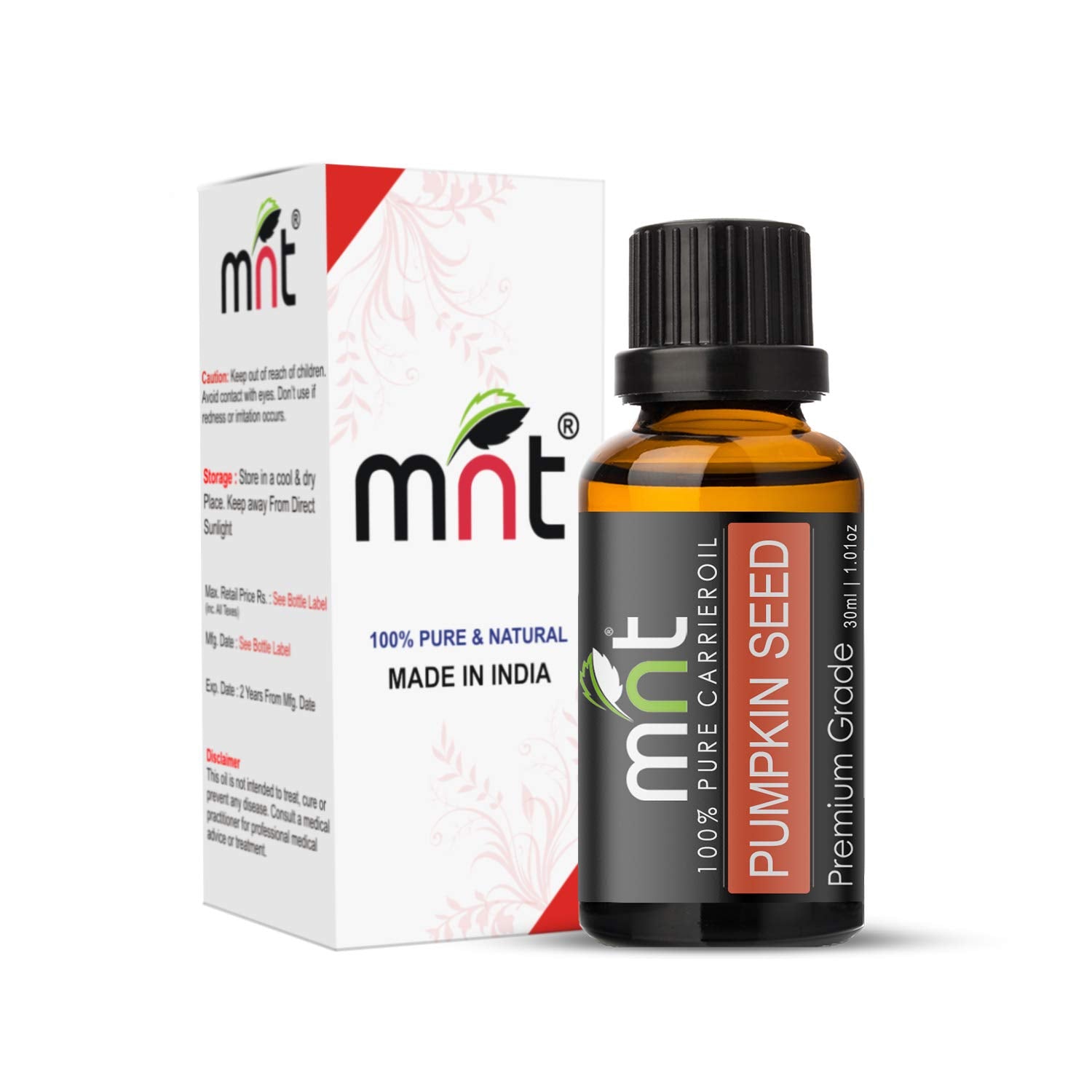 Pumpkin Seed Carrier Oil 100% Pure Natural & Therapeutic Grade For Aromatherapy, Skin, Acne & Hair Growth