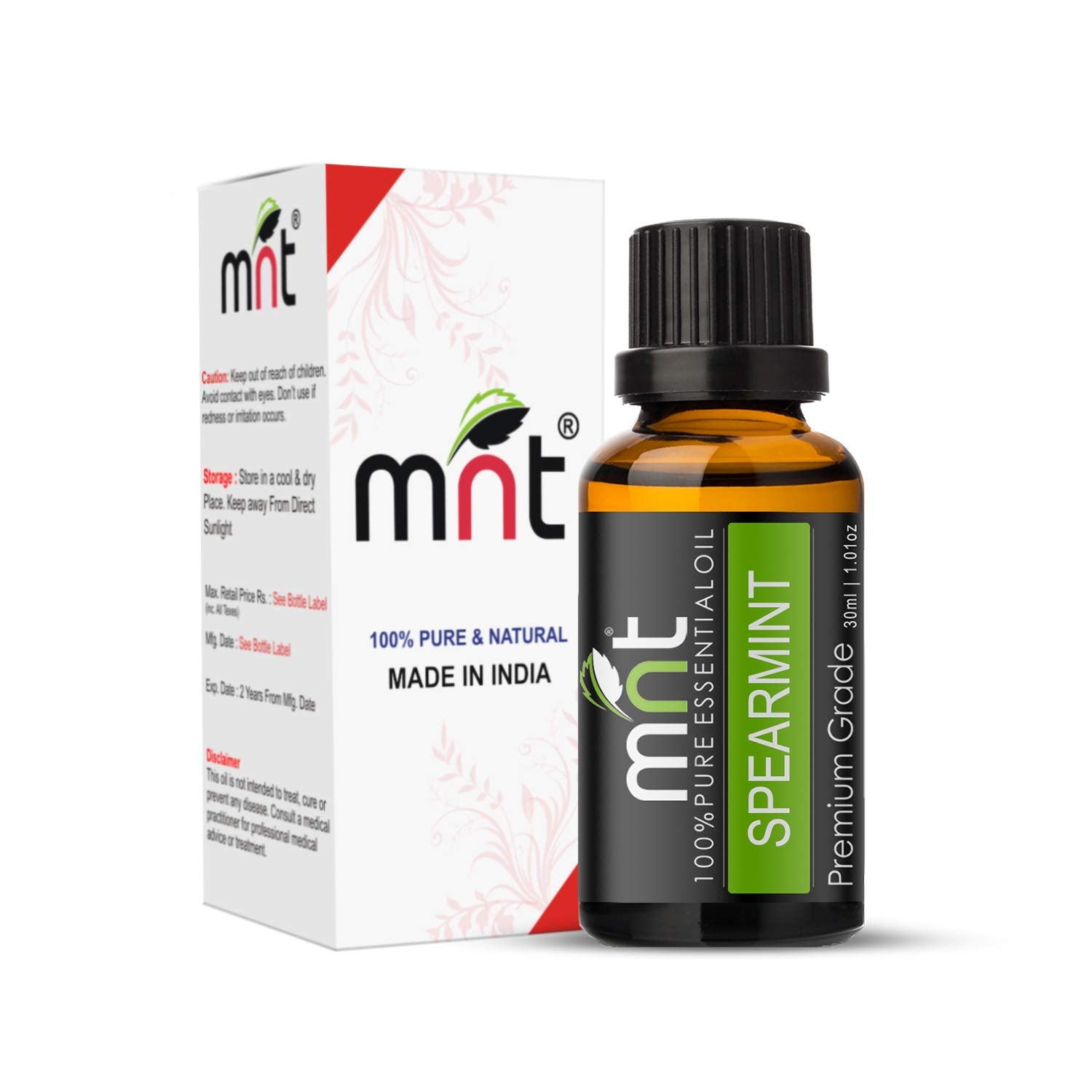 Spearmint Essential Oil 100% Pure, Natural & Undiluted Therapeutic Grade oil for Hair, Skin, Body & Aromatherapy