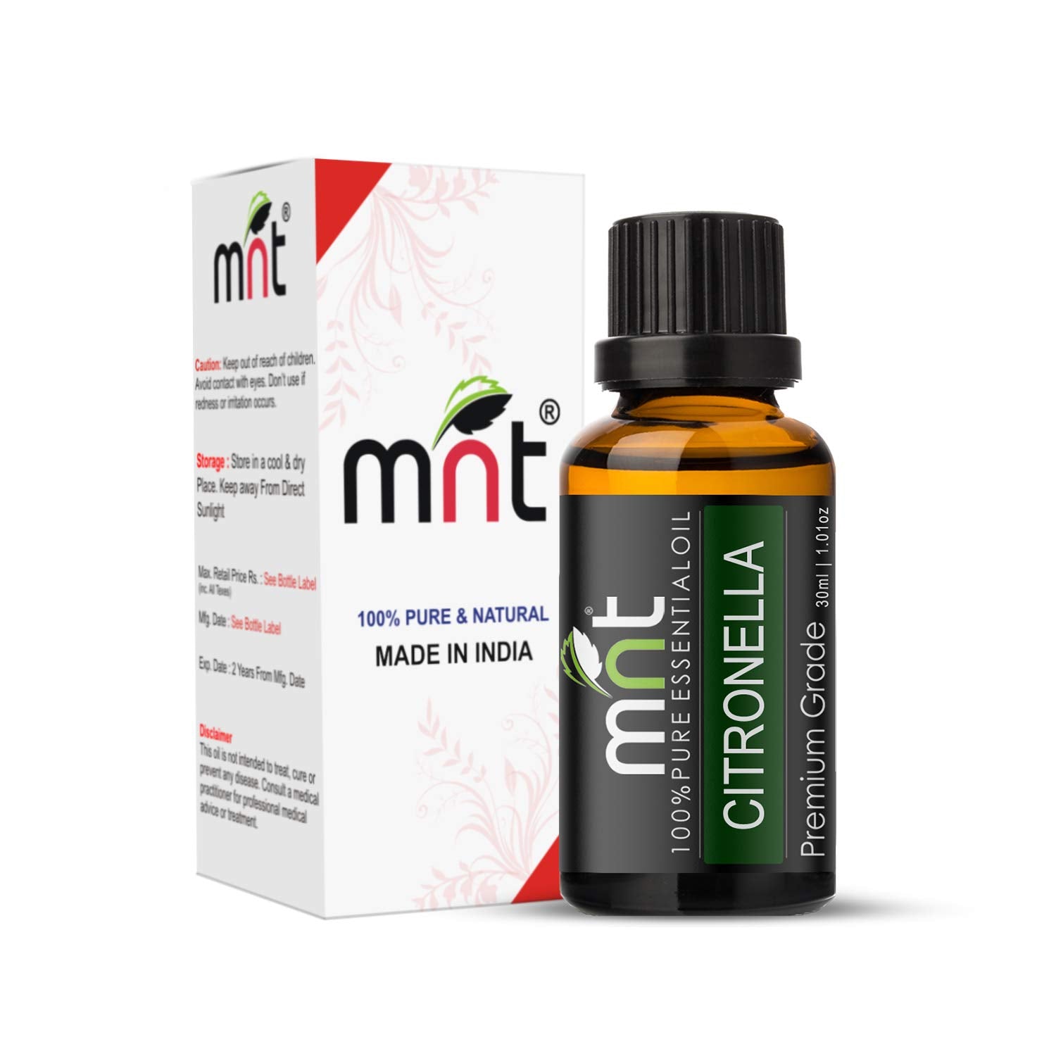 Citronella Essential Oil - 100% Pure & Natural Mosquito Repellent/Therapeutic Grade Oil for Skin, Hair, Home Fragrance and Aromatherapy