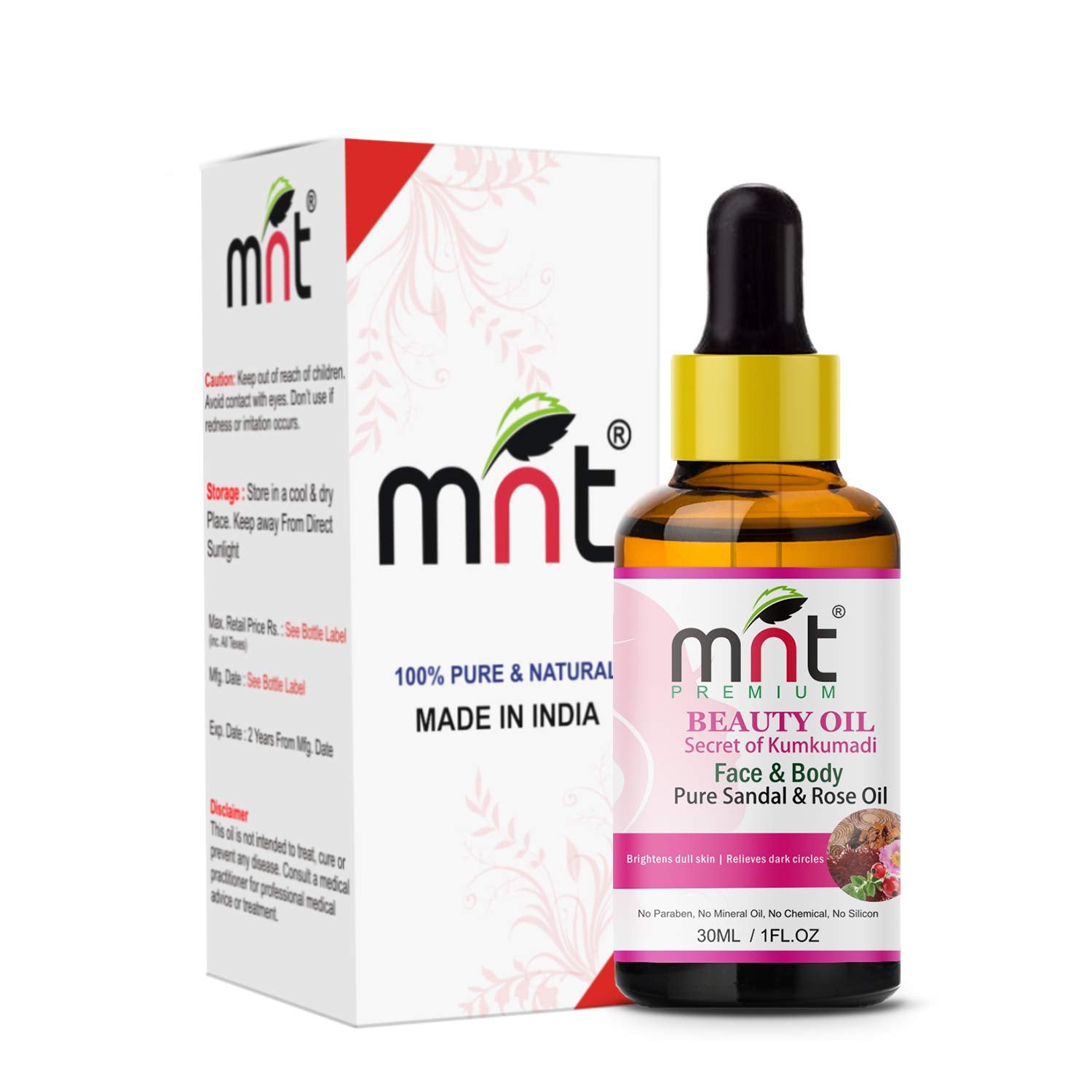 Beauty Oil Kumkumadi with Pure Sandal & Rose Oil (30ml) For Brightens dull skin & Reduce dark Spots