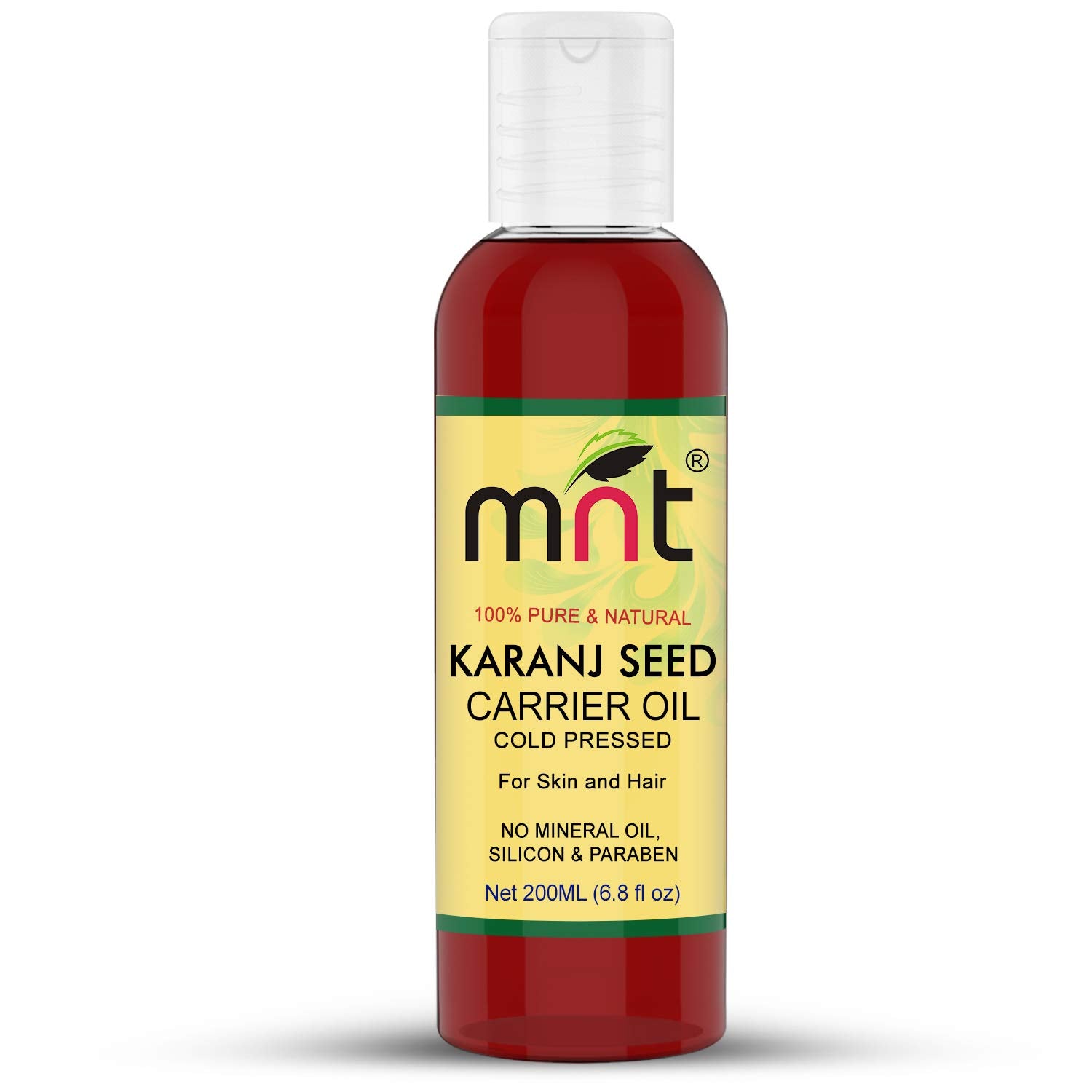 Karanj Seed Cold Pressed Carrier Oil - Pure Natural Therapeutic Grade Oil For Skin Care & Hair Care