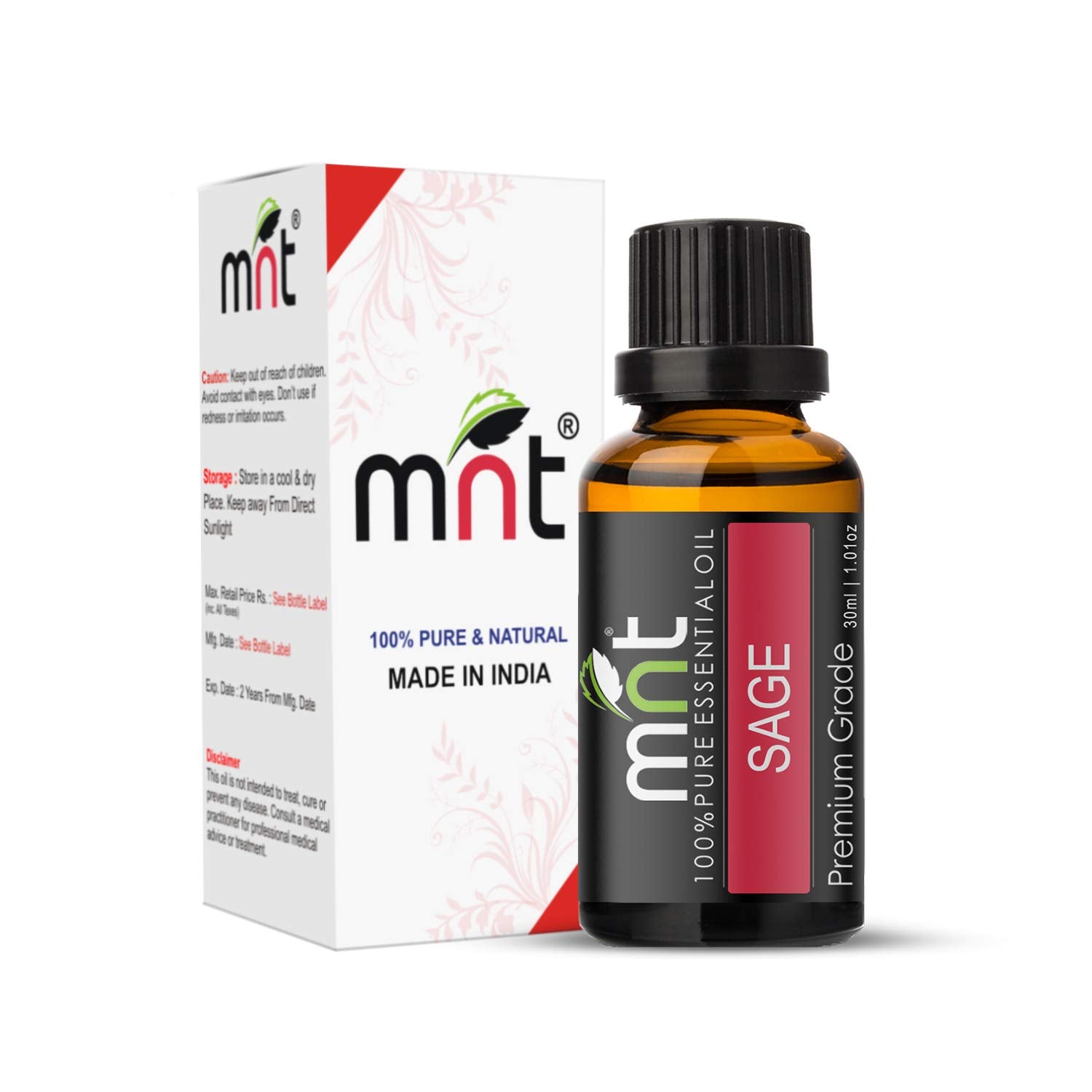 Sage Essential Oil 100% Pure Natural & Therapeutic Grade For Aromatherapy, Skin, Acne & Hair Growth