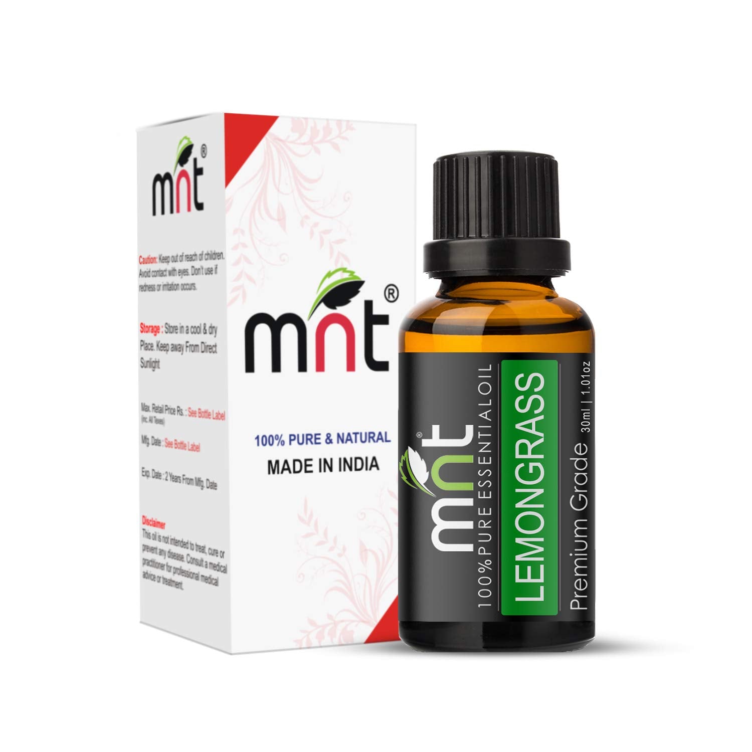 Lemongrass Essential Oil - 100% Pure & Natural Insect Repellent Oil/Therapeutic Grade Oil for Skin, Hair, Home Fragrance and Aromatherapy