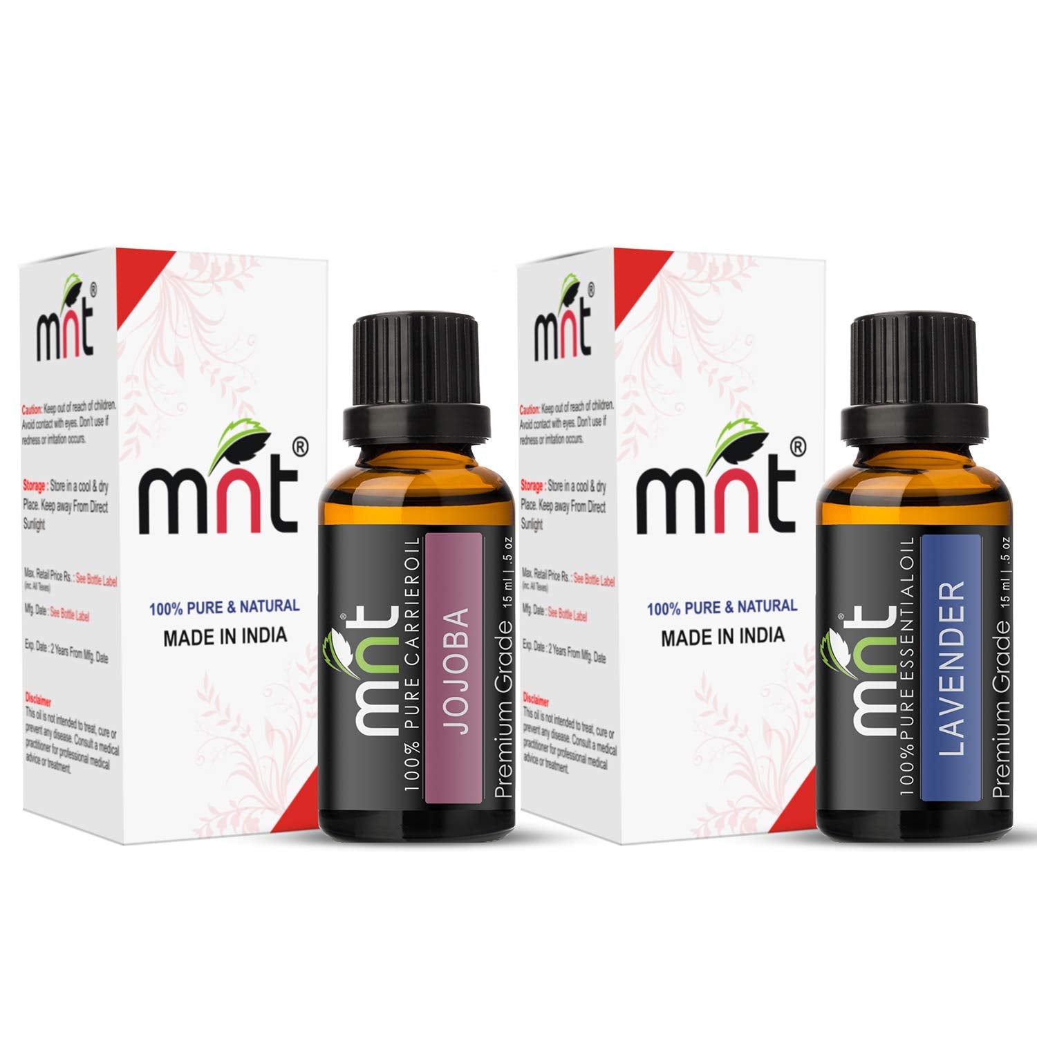 Combo of Jojoba Oil and Lavender Oil For Hair Growth, Skin care (Each 15ML) - 100% Pure Natural Oil