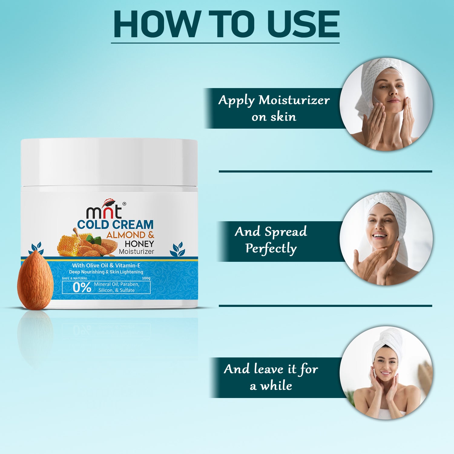 Almond & Honey Cold Cream for Face, Hand and Body | Winter Moisturizer for Dry Skin with Olive Oil & Vitamin E | For Men & Women | 100 g